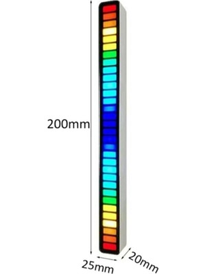 EC Shop Rgb Çubuk Sese Duyarlı Ekolayzer Şarjlı Taşınabilir Sese Duyarlı Ekolayzer Ev Araba