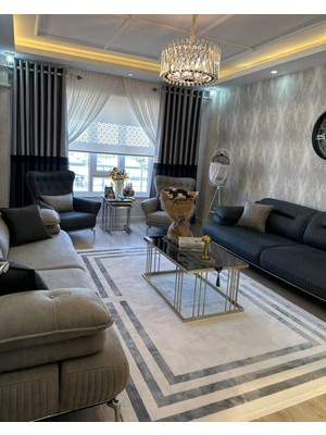 Kumru Bambu-Akrilik 4m2 - 6m2 Metrekare Salon Halısı Modern Oturma Odası Halısı