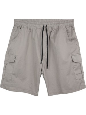 Maruf Shop Erkek  Büyük Beden 100-156 Kilo Arası Için Uygun Kargo Cepli Gabardin Şort Toprak