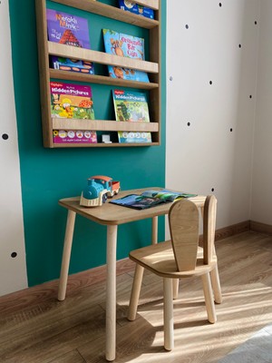 BTHGROUP MONTESSORİ AKTİVİTE ÇOCUK BOYAMA ETKİNLİK VE ÇALIŞMA MASASI TAVŞAN KULAK AKTİVİTE MASA SANDALYE