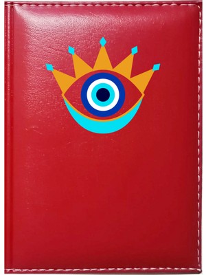 Promosyon Denizi Kişiye Özel  Nazar Boncuğu 1 Görselli Kırmızı Ruhsat Kabı