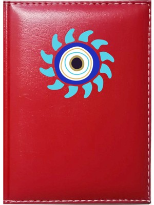 Promosyon Denizi Kişiye Özel  Nazar Boncuğu 3 Görselli Kırmızı Ruhsat Kabı