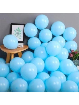 Eğlence Marketi 5 Inç Küçük Boy Makaron Balon Mavi 100 Adet