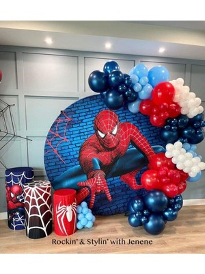 Eğlence Marketi Pastel Gece Mavisi Kırmızı Makaron Mavi ve Beyaz Balon Zinciri 100 Adet