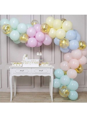 Eğlence Marketi Renkli Soft Renk Zincir Balon Seti
