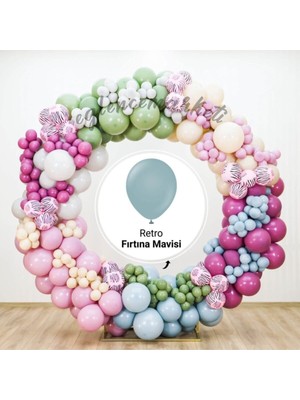Eğlence Marketi 12 Inç Standart Boy Retro Balon 20 Adet Fırtına Mavisi