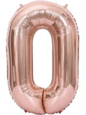 Eğlence Marketi 34'' 80 cm Rose Gold Bronze Folyo Rakam Balon 0