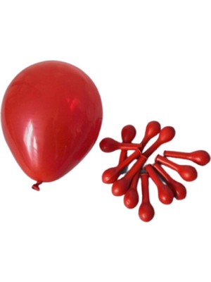 Eğlence Marketi 5 Inç Küçük Boy Pastel Balon Kırmızı 100 Adet