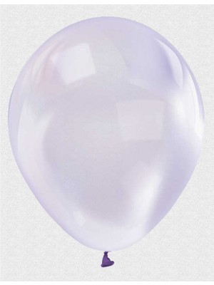 Eğlence Marketi 12 Inç Standart Boy Renkli Şeffaf Balon 10 Adet Violet