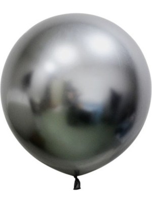 Eğlence Marketi 24 Inç 60 cm Krom Jumbo Balon Uzay Gri 1 Adet