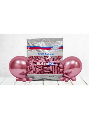 Eğlence Marketi 6 Inç Küçük Boy Krom Balon 10 Adet Pembe