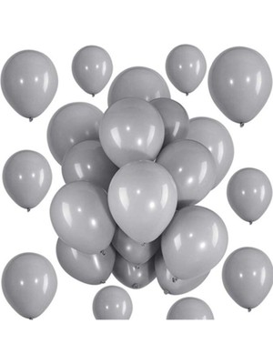 Eğlence Marketi 12 Inç Standart Boy Balon 20 Adet Gri