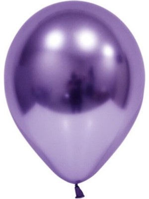 Eğlence Marketi 6 Inç Küçük Boy Krom Balon 10 Adet Vıolet