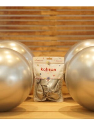 Eğlence Marketi 12 Inç Standart Boy Krom Balon Gümüş 50 Adet