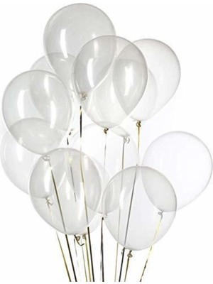 Eğlence Marketi 12 Inç Standart Boy Pastel Balon 50 Adet Şeffaf