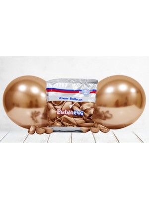 Eğlence Marketi 12 Inç Standart Boy Krom Balon Bakır 50 Adet