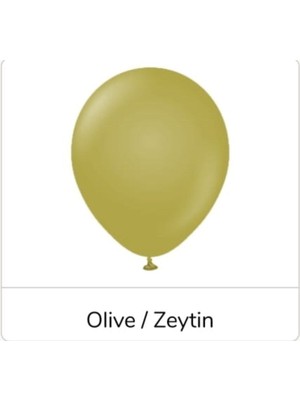 Eğlence Marketi 12 Inç Standart Boy Retro Balon Zeytin 100 Adet