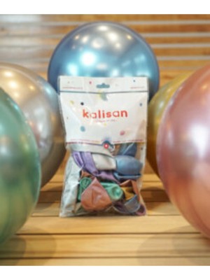 Eğlence Marketi 12 Inç Standart Boy Krom Balon Mix 50 Adet
