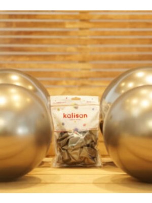 Eğlence Marketi 12 Inç Standart Boy Krom Balon Uzay Gri 50 Adet