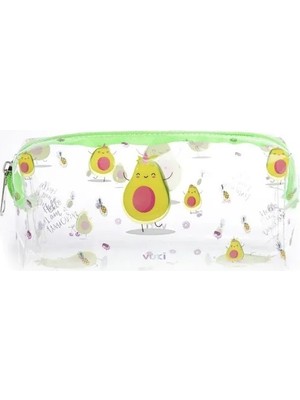 İleri Grup Şeffaf Desenli Fermuarlı Kalem Kutusu - Avokado