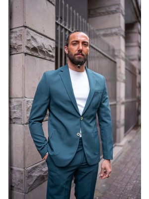 Sardınelli Mono Yaka Torba Cep Slim Fit Takım Elbise