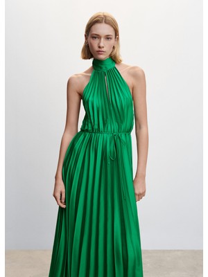 Mango Pileli Askılı Elbise