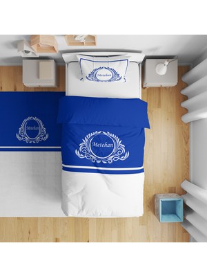 Adenka Home Isme Özel,  Sünnet Çelenk Yıldız Desen Tek Kişilik Nevresim Seti