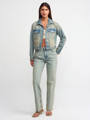 Dilvin 65344 Tint Yıkama Orta Boy Denim Mont-Tint