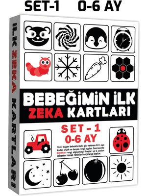 Diytoy Bebeğimin İlk Zeka Kartları Set-1 0-6 Ay Eğitici İçerik ile Renkli Oyun