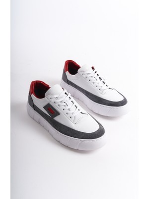 Mubiano Hakiki Deri Erkek Spor Ayakkabı & Sneaker Gri -MBKRYD203-GR