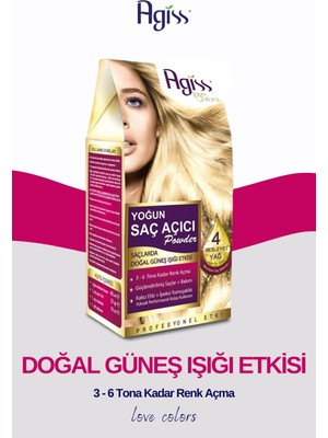Agiss Yoğun Saç Açıcı - Doğal Güneş Işığı Etkisiyle 3-6 Ton Renk Açma ve 4 Besleyici Yağ ile Güçlendirilmiş Saç Bakımı