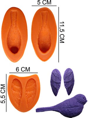 Butedo Kuş Set Silikon Şeker Hamuru, Sabun, Mum Kalıp