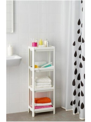 Ikea Vesken 23X100 cm Raf Banyo Duş Şampuan Lif Havlu Rafı