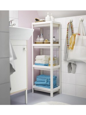 Ikea Vesken 23X100 cm Raf Banyo Duş Şampuan Lif Havlu Rafı