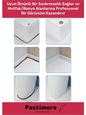 Pastimore Duş Pvc Lavabo Küvet Tezgah Kenar Banyo Mutfak Pencere 3,2 mt Su Sızdırmaz Geçirmez Yalıt