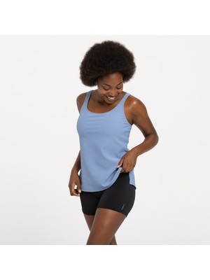 Decathlon Nabaiji Kadın U Kesim Sırt Detaylı Mavi Şortlu Mayo - HEVA Modeli ile Rahat Tasarım