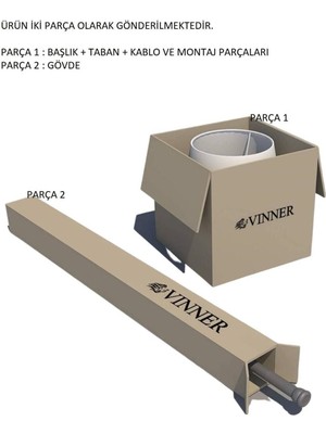 Vinner Noa Siyah Kaplama Tripod Boyu Ayarlanabilir Metal Lambader - Siyah