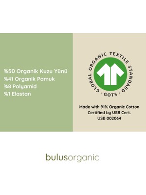 Buluş Organic 2'li Siyah Organik Koyun Yünü Düz Kadın Soket Çorap