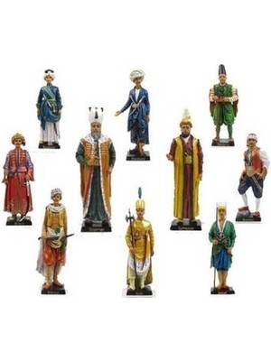 Veronese Metal El Boyaması Osmanlı Padişahı ve Askerleri Seti