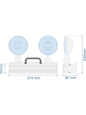 Arsel Versalite-Lp VSA-214L (Lifepo4) Acil Aydınlatma Armatürü Kesintide 180 Dak. Yanan 2X14 LED Lamba