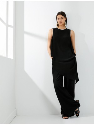 Koton 4Sak40132Uw 999 Sıyah Kadın Dokuma Pantolon