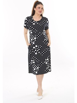 Modayız Yazlık Cepli Büyük Beden Elbise 8C-2508