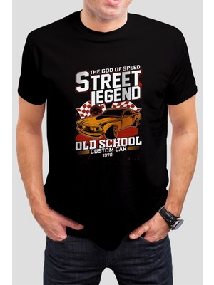 T-35 Yarış Arabası Baskılı Siyah Unisex Tişört