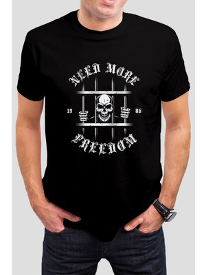 T-35 Kuru Kafa Baskılı Siyah  Unisex Tişört