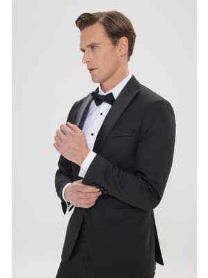 Altınyıldız Classics Slim Fit Dar Kesim Kırlangıç Yaka Örme Smokin Takım