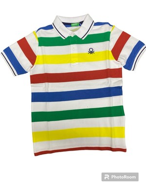 Benetton Erkek Çocuk Çizgili Polo 3EJDC301B-002