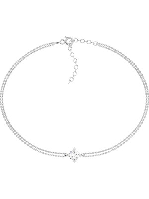 İndigo Takı 1 Ct Tek Taş Gümüş Bileklik