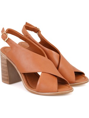 Desa Keeley Taba Kadın Topuklu Deri Sandalet