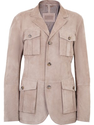 Desa Antonin Kahve Erkek Süet Deri Safari Ceket