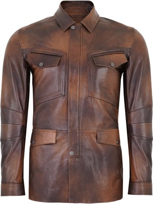 Desa Kahverengi Erkek Vintage Deri Mont M Özel Tasarım ve Şık Detaylarla